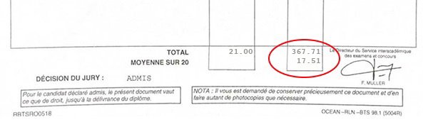 Bulletin relevé de notes de pour son BTSA GPN Bulletin relevé de notes de pour son BTSA GPN